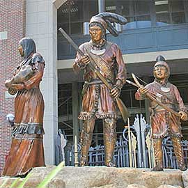 Seminole Family statue outside Doak Campbell Stadium depicting Seminoles fleeing during the Seminole War