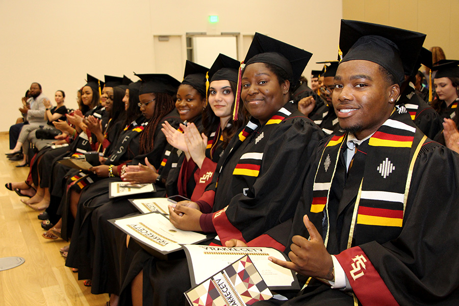Students celebrating at FSU cultural graduation ceremony