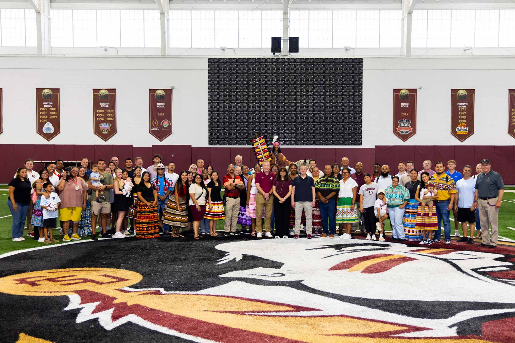 Seminole Tribe of Florida Chairman Marcellus Osceola Jr. and members of the tribe on their annual senior trip to FSU, July 2025