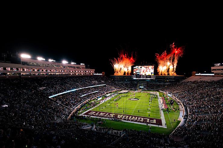 Doak Campbell during a night game. 
