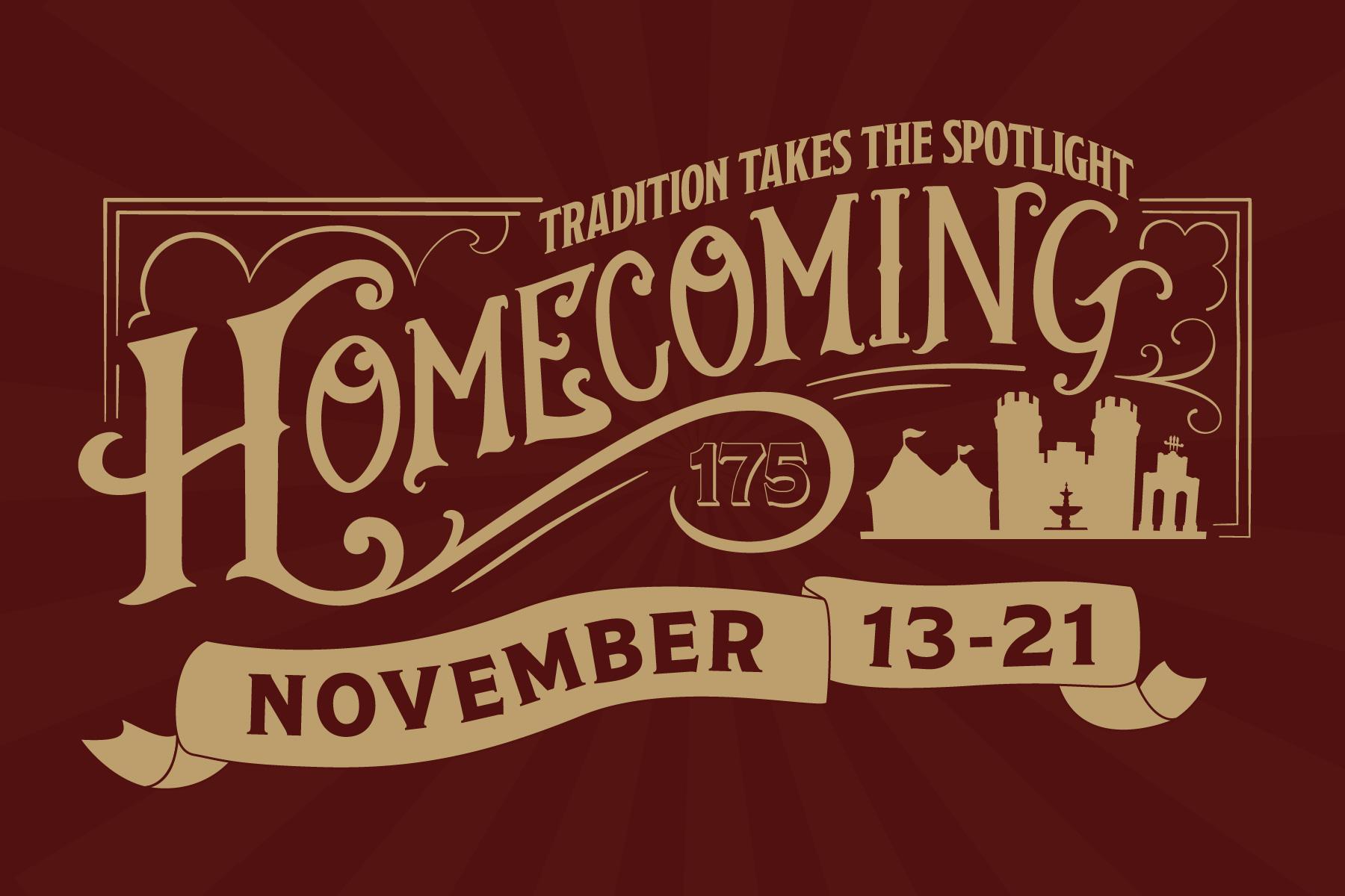 Garnet and gold graphic says "Tradition Takes the Spotlight."